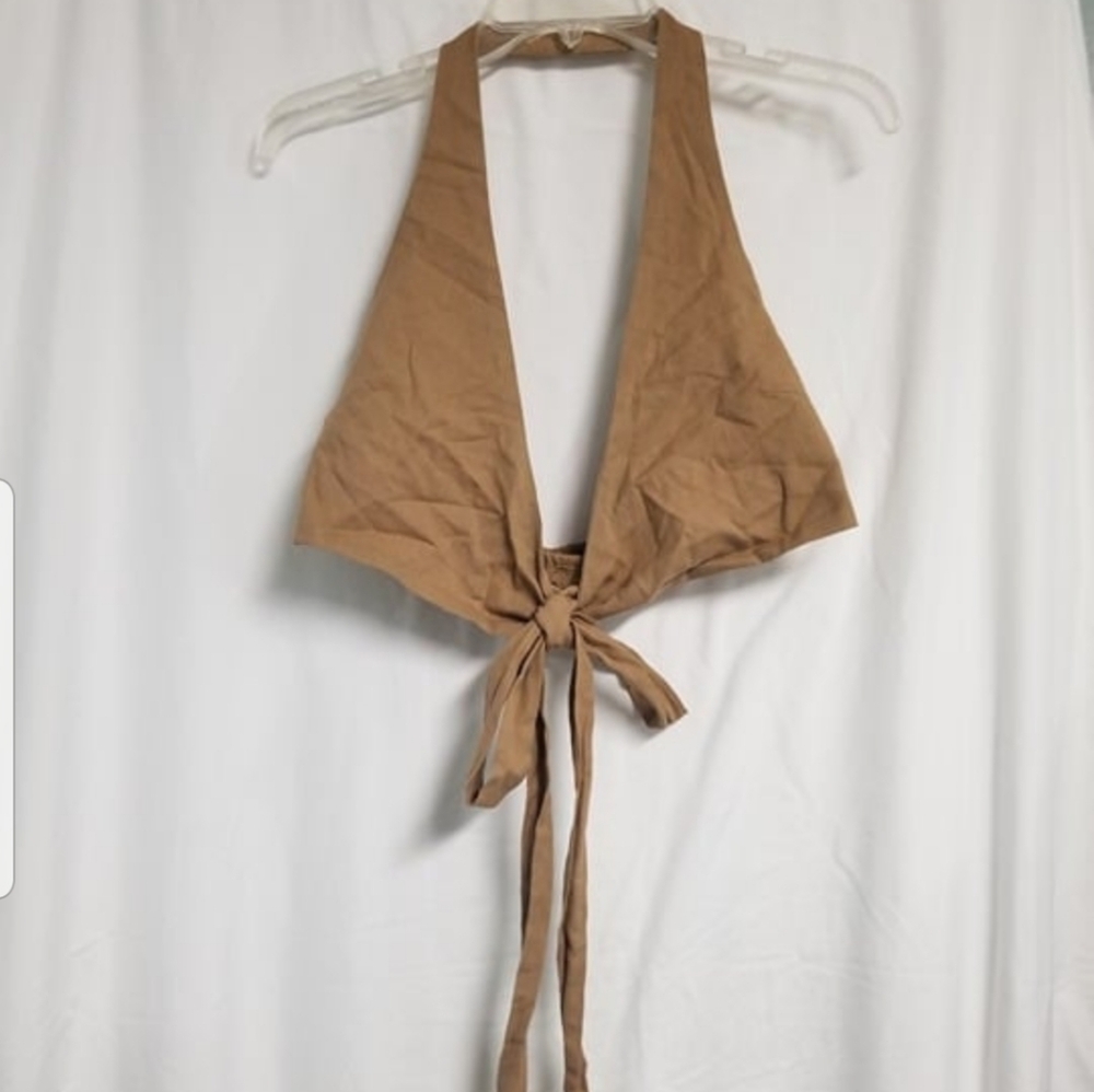 Womens Sand Brown ARRAEI Bra with Ties Size M